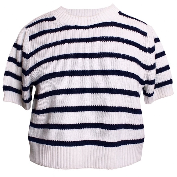 Vigoss Striped Short Sleeve Knit Sweater – Women’s Large - Picture 3 of 15